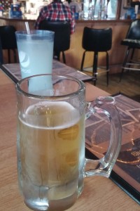 My $1 Shady Oak mug of beer