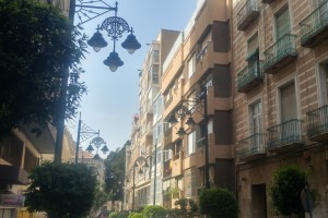 Street scene featuring cool streetlights