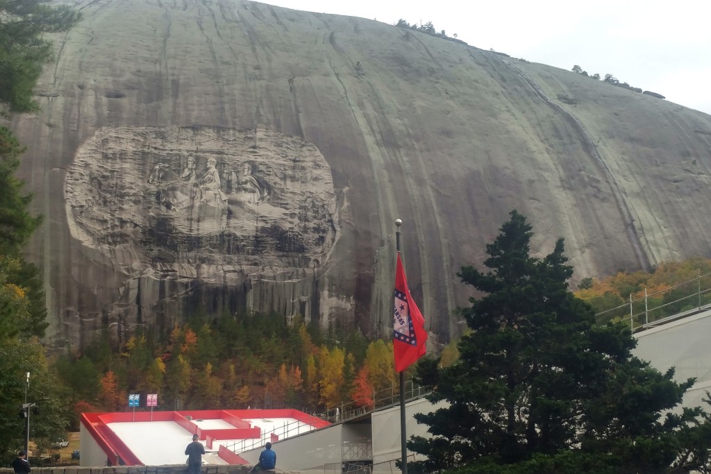 The carved face of Stone Mountain