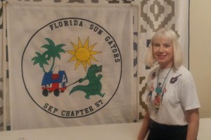 Becky and the chapter flag