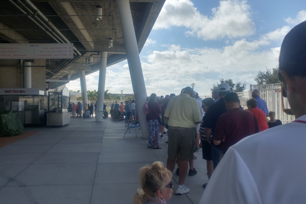 In line at JetBlue Park