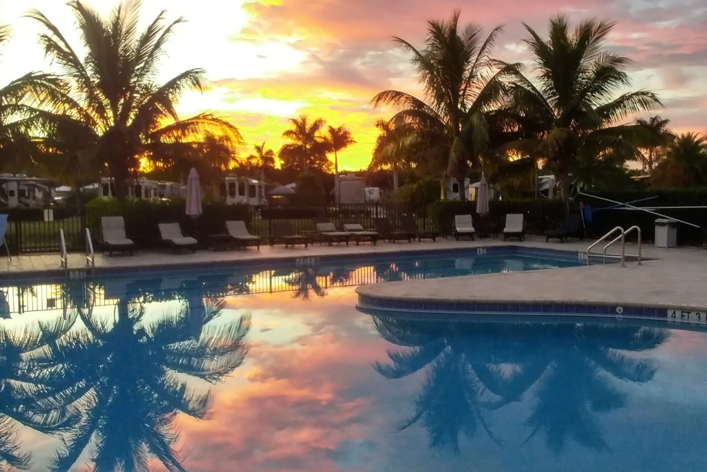 Sunset at the pool