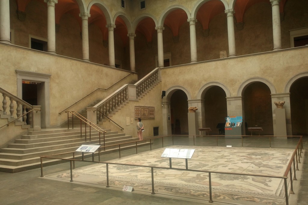 Interior courtyard with mosaic