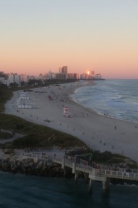 Leaving port in the last light