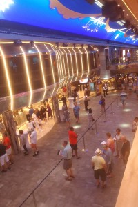 Looking down on the shopping arcade