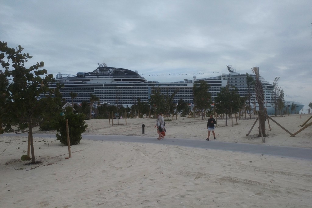 Meraviglia docked at Ocean Cay