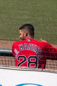 JD in the dugout, right in front of us