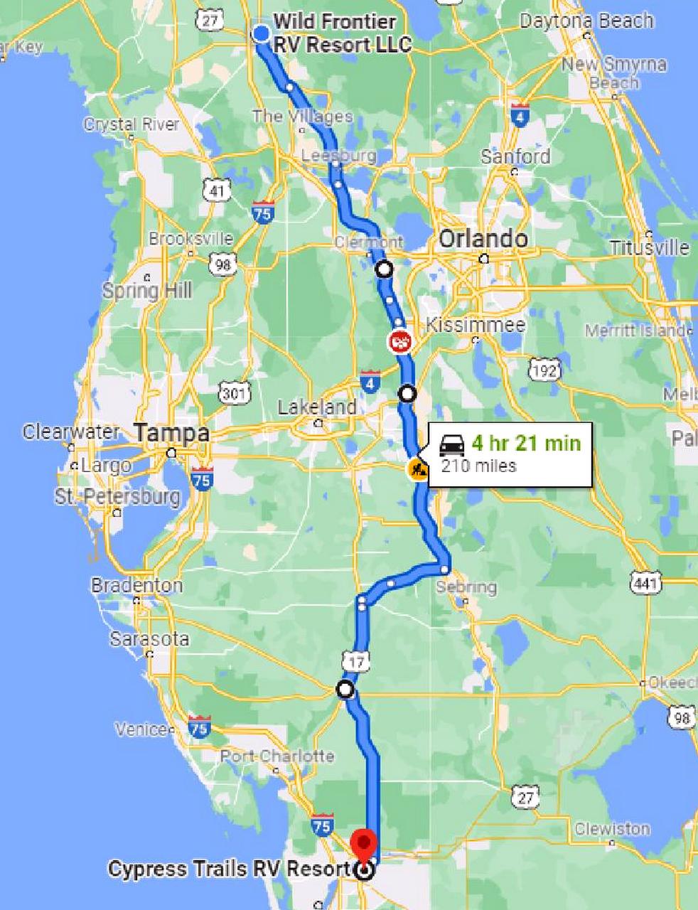 TS7 Hop 20 – Ocala FL to Fort Myers FL | Our Wander Years